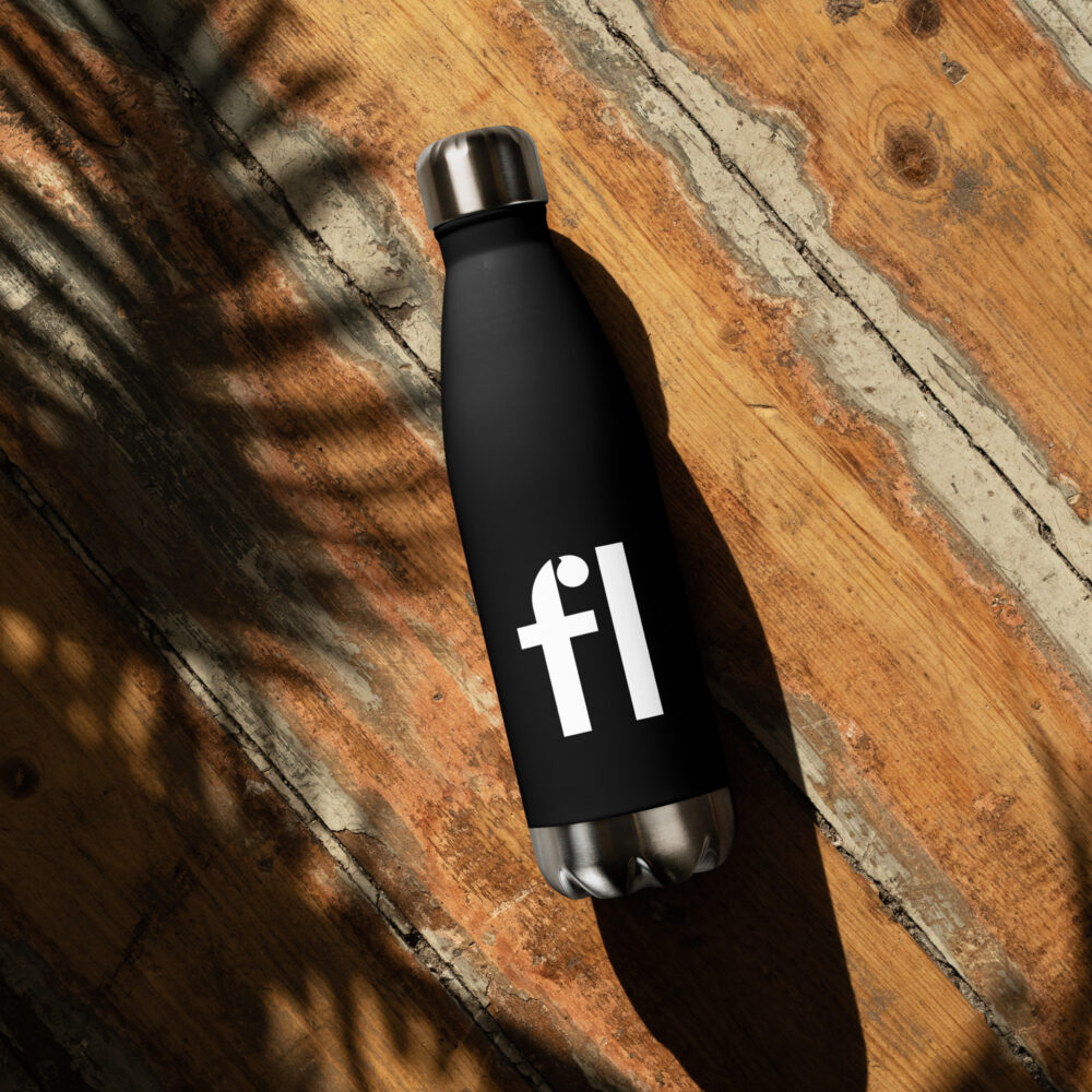 FL Stainless Steel Water Bottle (Black) - Image 2