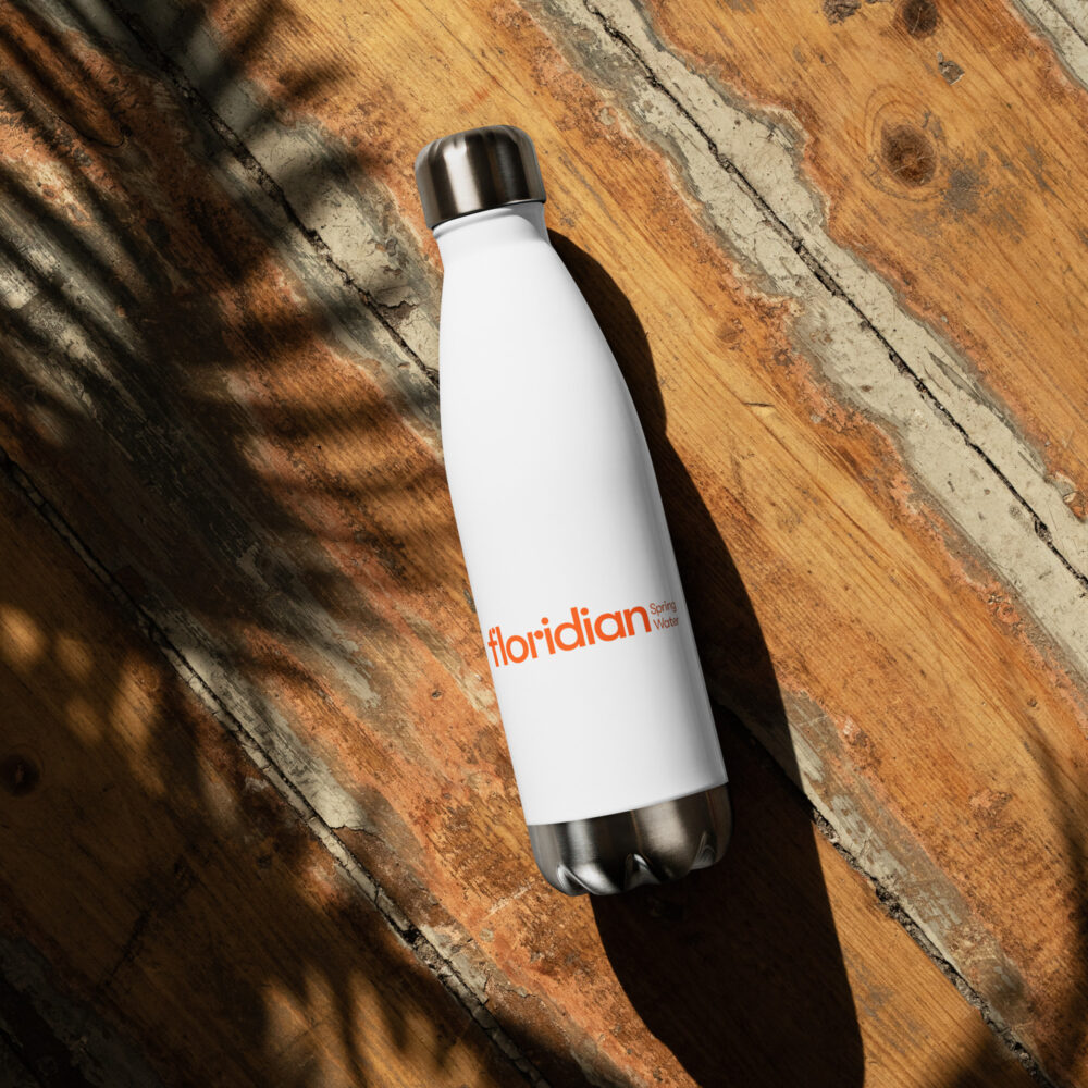 Stainless Steel Water Bottle (White & Orange) - Image 2
