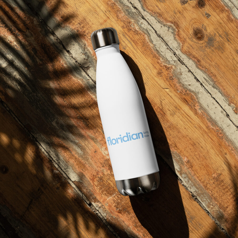 Stainless Steel Water Bottle (White & Blue) - Image 2