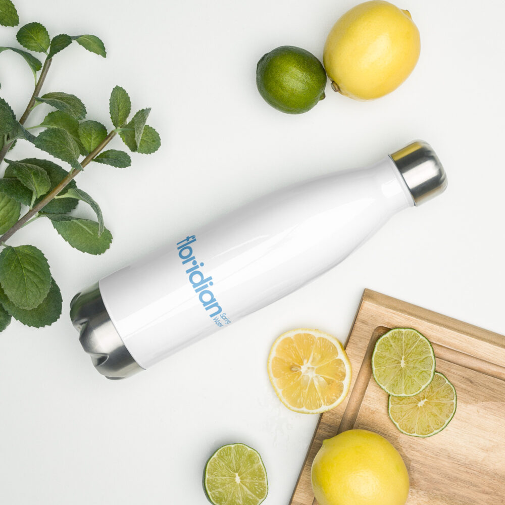 Stainless Steel Water Bottle (White & Blue) - Image 3
